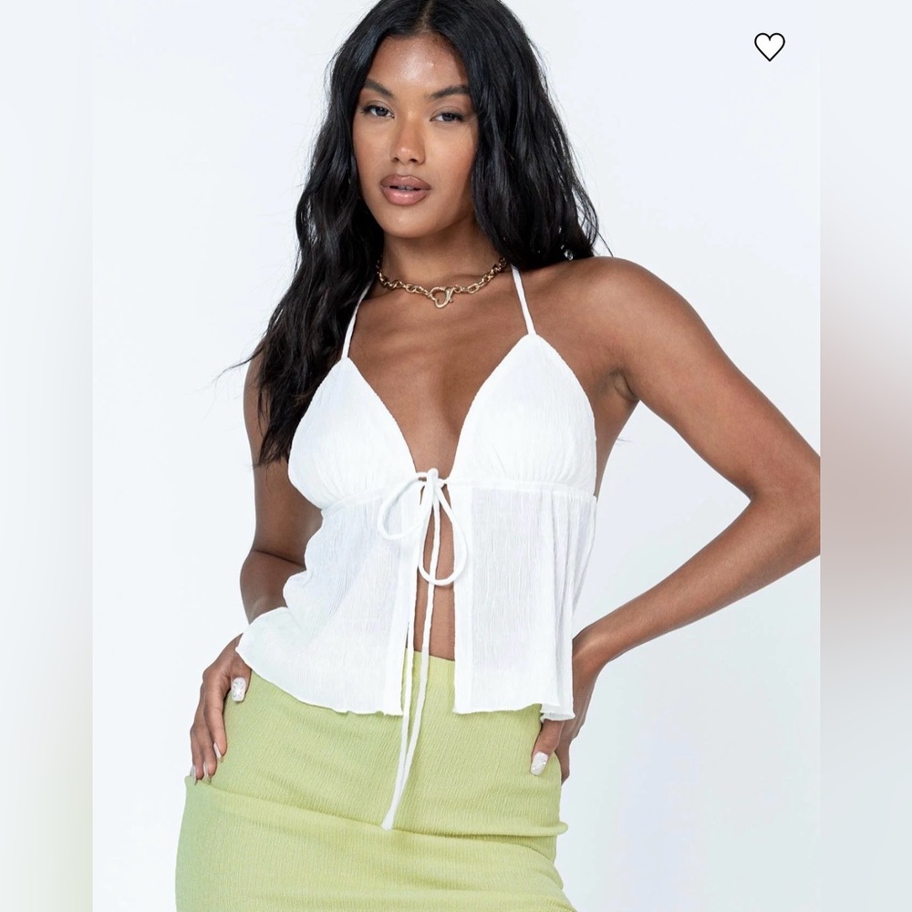 Princess Polly Cream Tie-Front Camisole